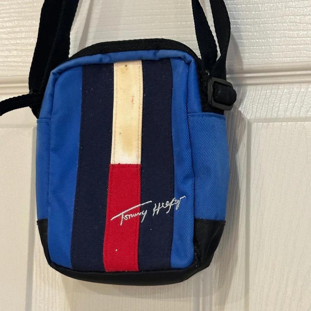 Tommy Hilfiger Cross body Blue Canvas Stripe Mini bag